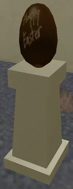 El huevo de chocolate de Vice City, con su felicitación de Pascua.